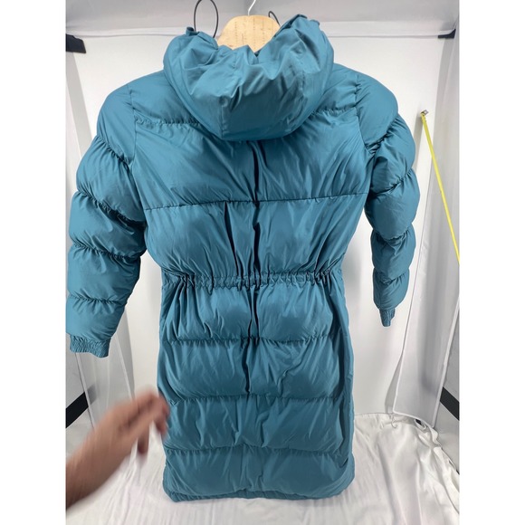 Columbia Omni Heat Long Puffer Jacket Teal Hooded Full Zip Women's Size L - Picture 10 of 10